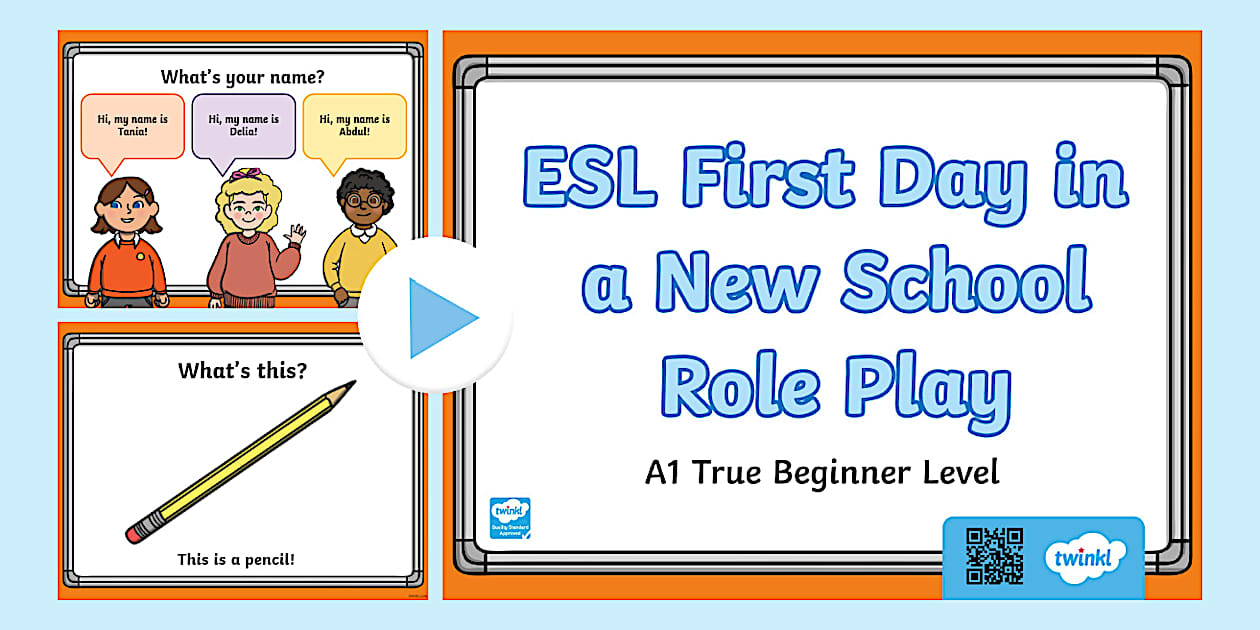 ESL First Day at New School Role Play - Beginner - Twinkl