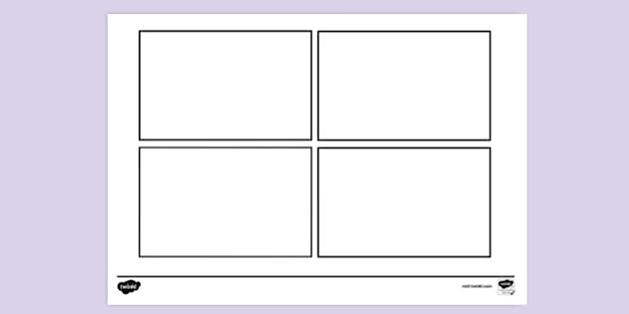 Rectangle in Quarters Colouring Sheet | Colouring Sheets