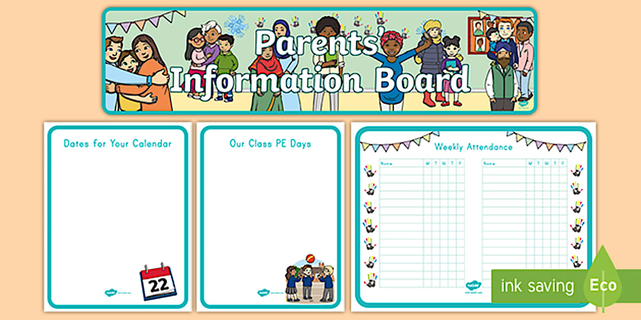 Parent Board Printables Classroom Management Resource