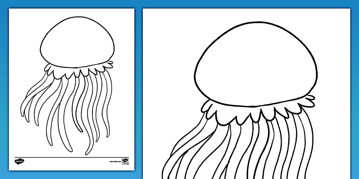 Jellyfish Coloring Sheet (teacher made) - Twinkl