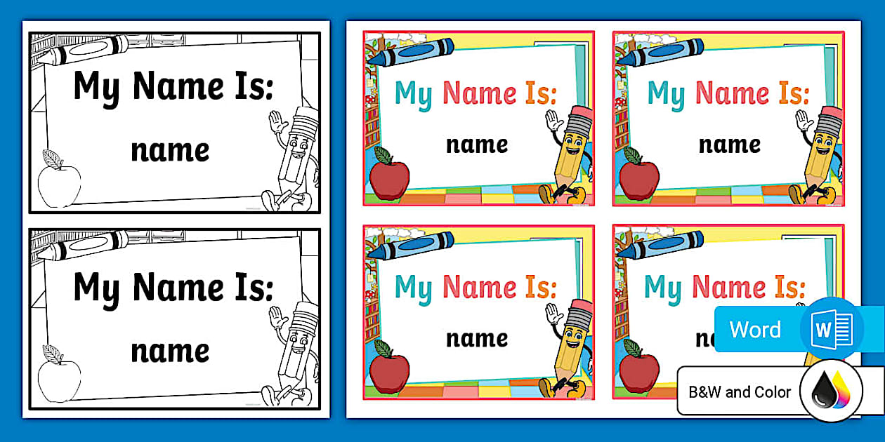 Editable Student Name Tags (teacher made) Twinkl