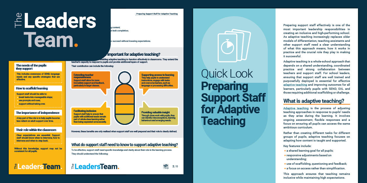 Support Staff for Adaptive Teaching