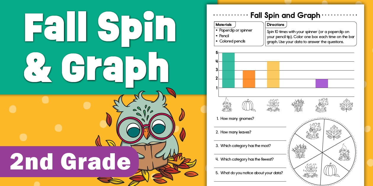 Second Grade Fall Spin and Bar Graph Worksheet Twinkl