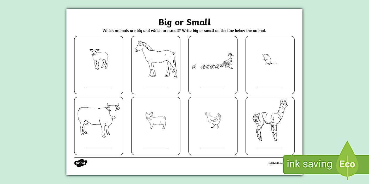 Farm Big or Small Activity (Teacher-Made) - Twinkl