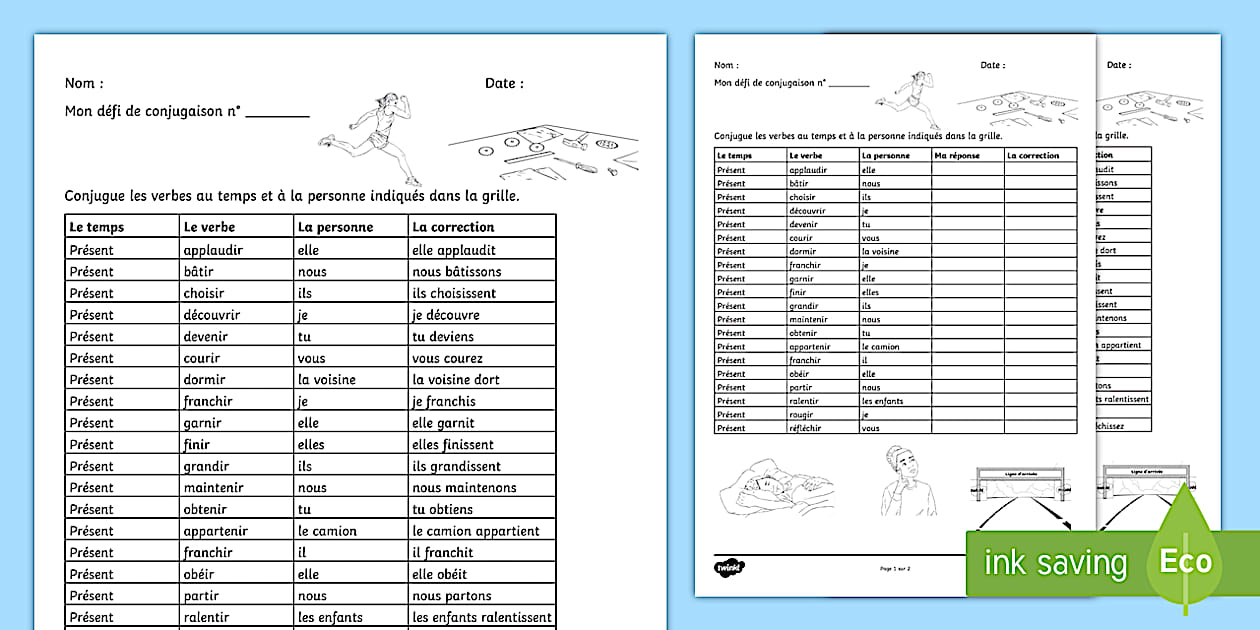 Défi de conjugaison : Les verbes en -IR - Twinkl