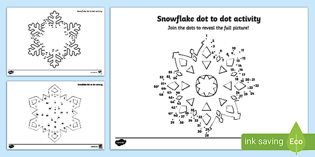 Snowflake Dot to Dot Activity Educational Resources KS1