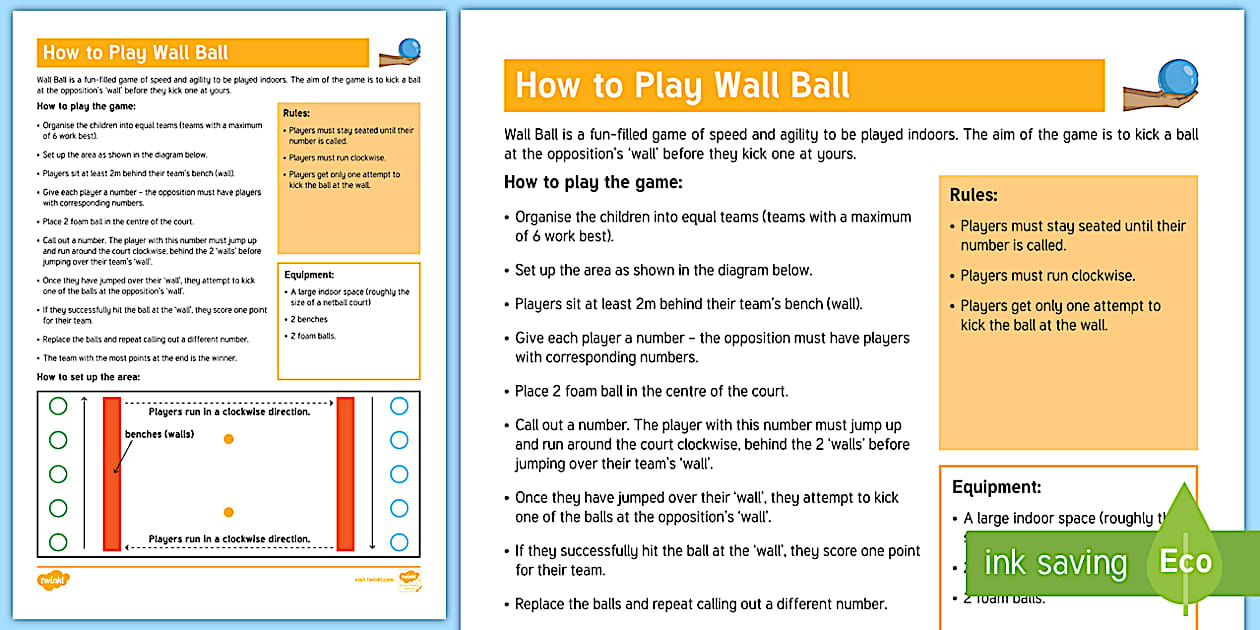Wall Ball Reaction Game Adult Guidance teacher Made 