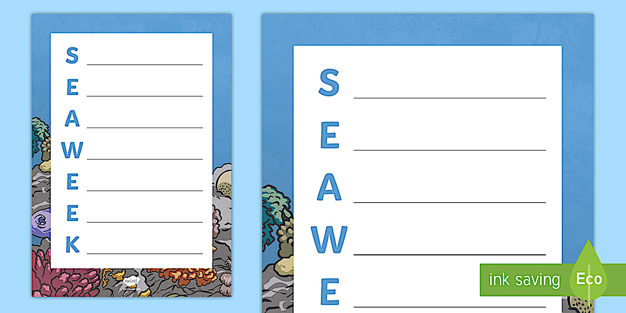 Seaweek Acrostic Poem (Hecho por educadores) - Twinkl