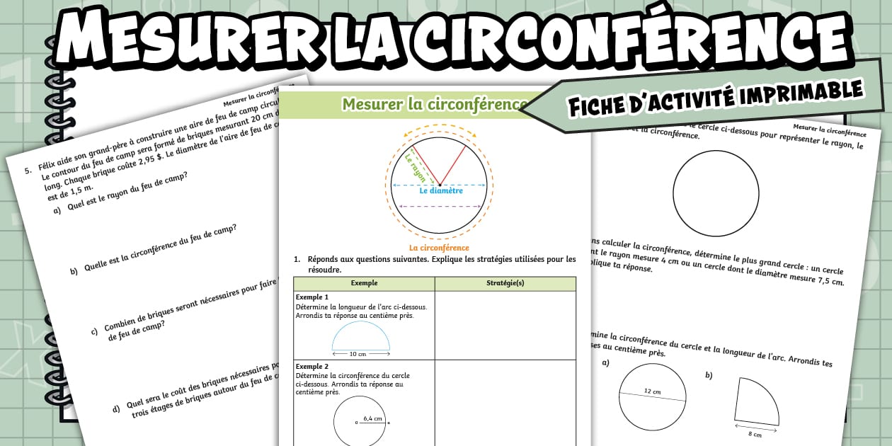 Périmètre d’un cercle – Fiche d’activité – Twinkl