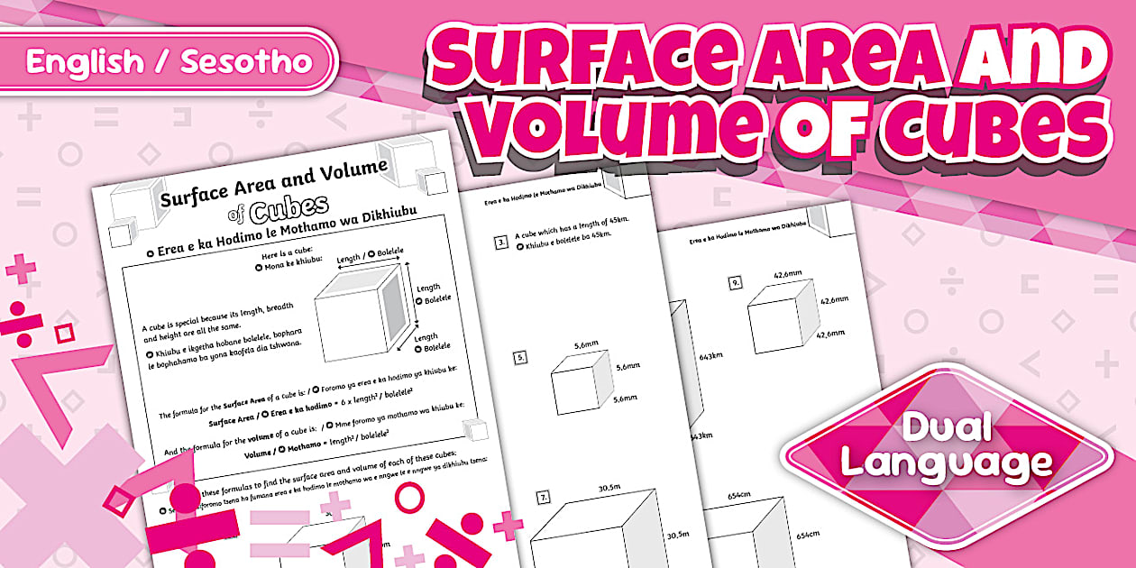 Surface Area and Volume of Cubes Activity Sheet