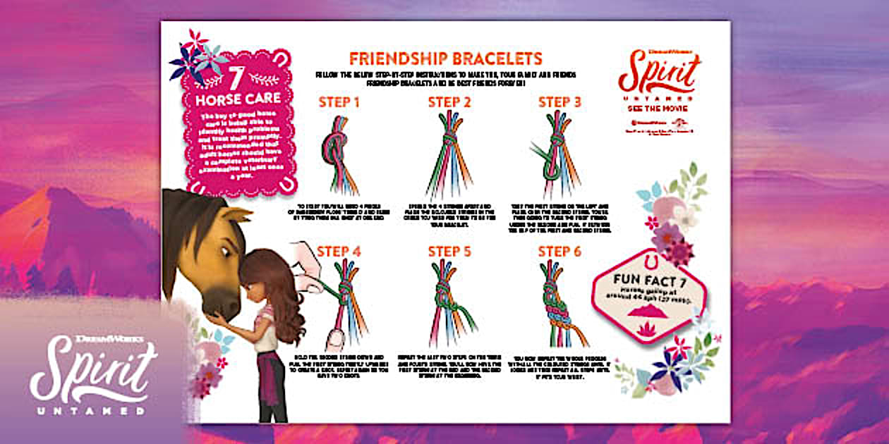 FREE! Friendship Bracelet Printable Instructions Twinkl