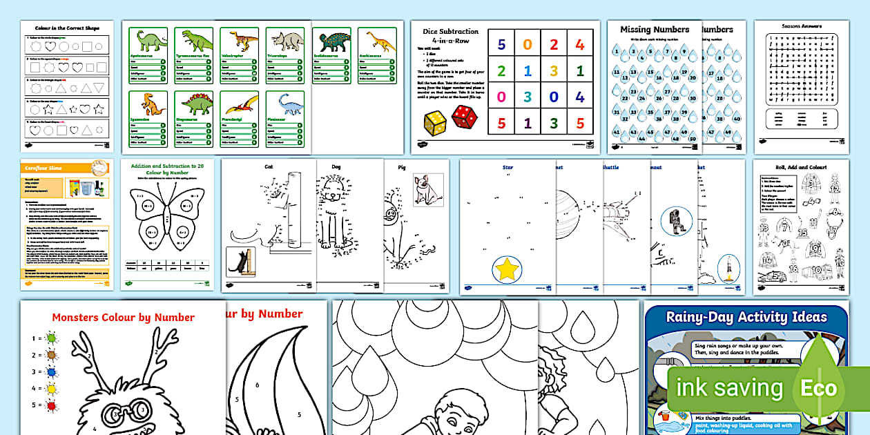Parents Rainy Day Activity Pack (Ages 5 -7) (teacher made)