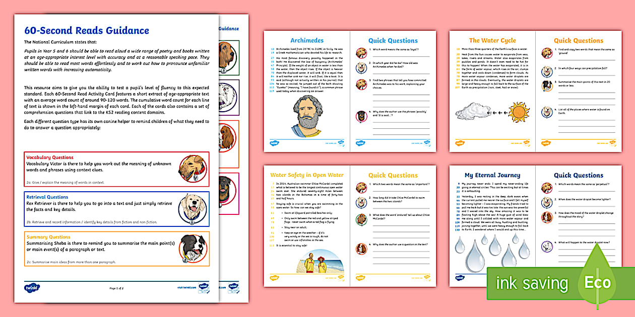 60 Second Reads Water Activity Pack Teacher Made Twinkl