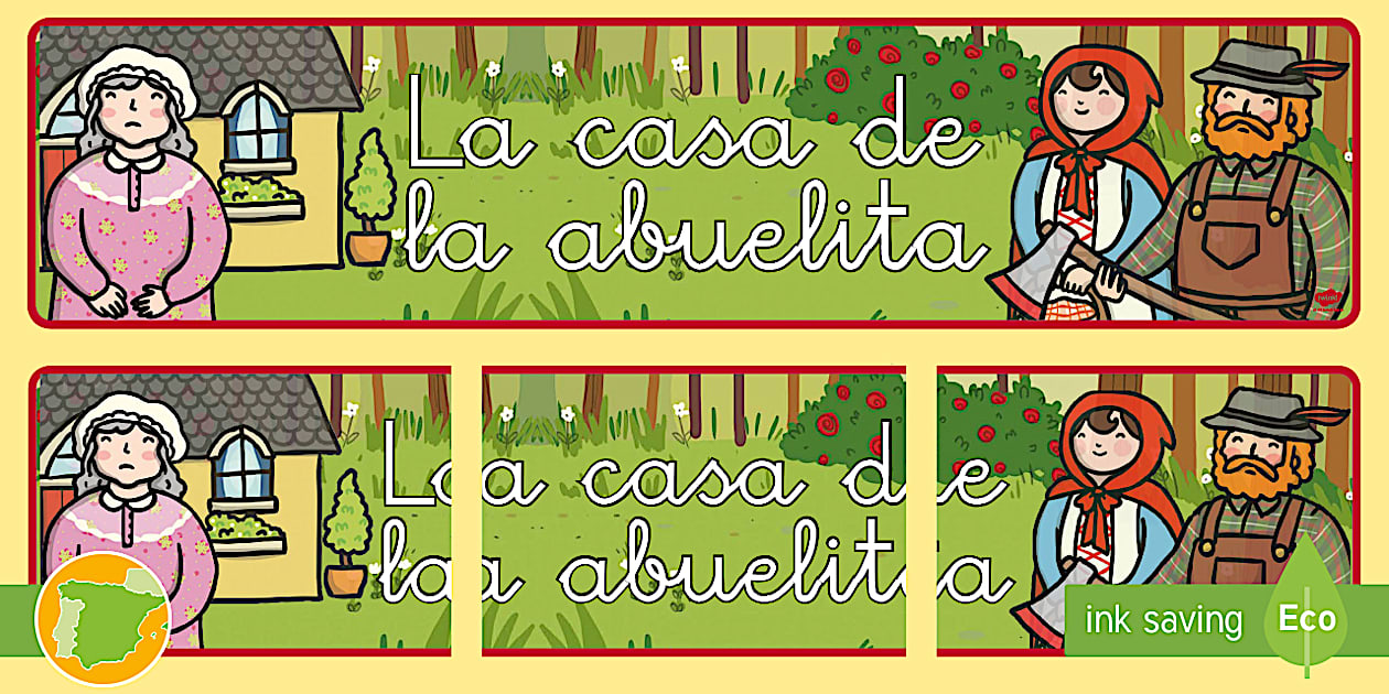 Pancarta: Casa de la abuelita - Caperucita Roja - Twinkl