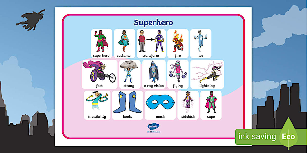 Superhero Word Mat Primary Resources teacher Made Superhero word mat primary resources teacher made