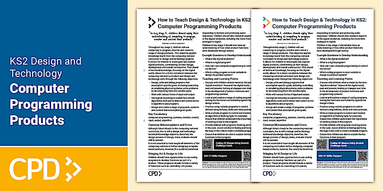 How to Teach Design and Technology in Key Stage 2: Computer Programming