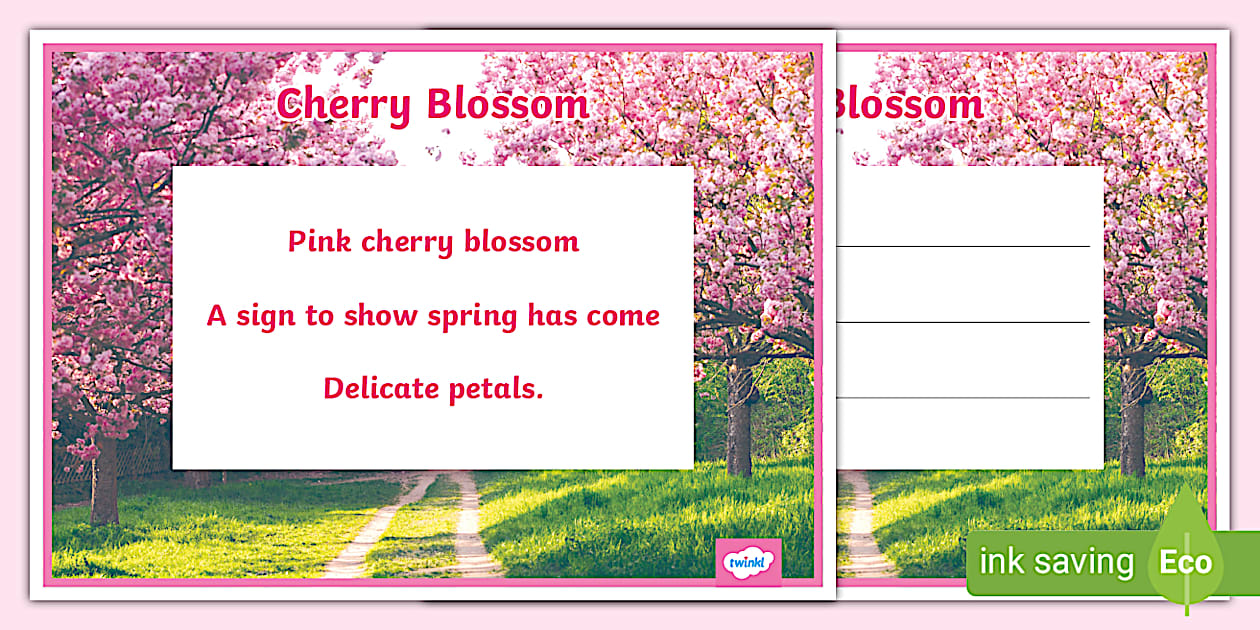Cherry Blossom Haiku Poem Example (Lehrer gemacht) - Twinkl