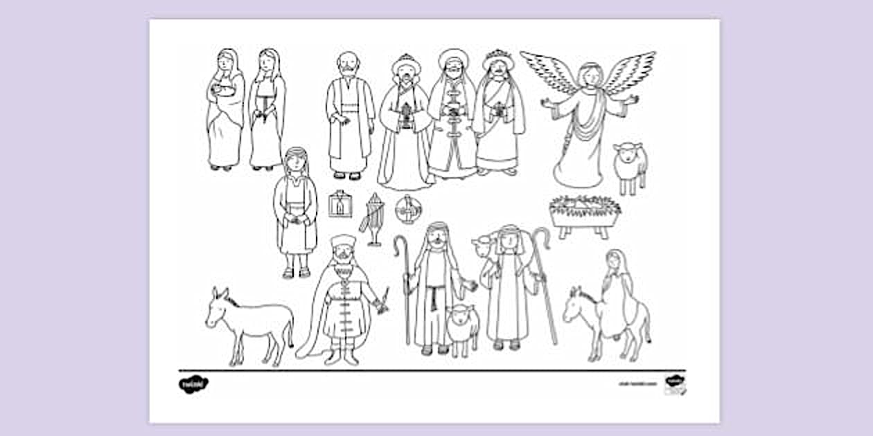 Free Printable Christmas Nativity Colouring Page | Twinkl