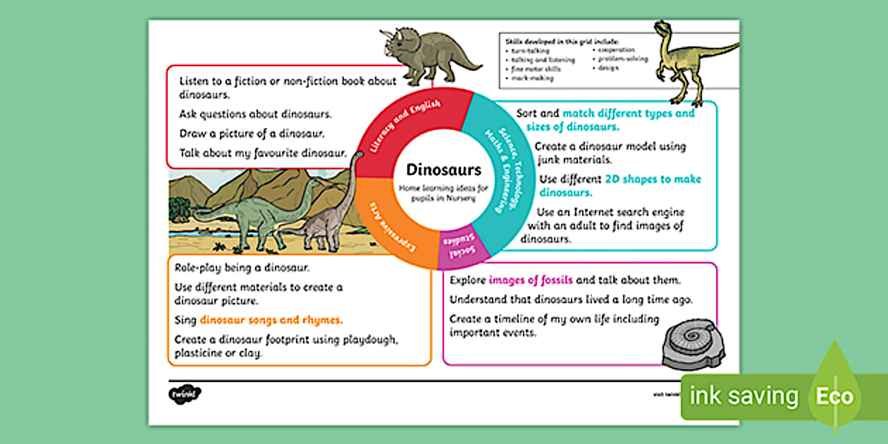 Dinosaurs Nursery Mini Home Learning Topic Teacher Made