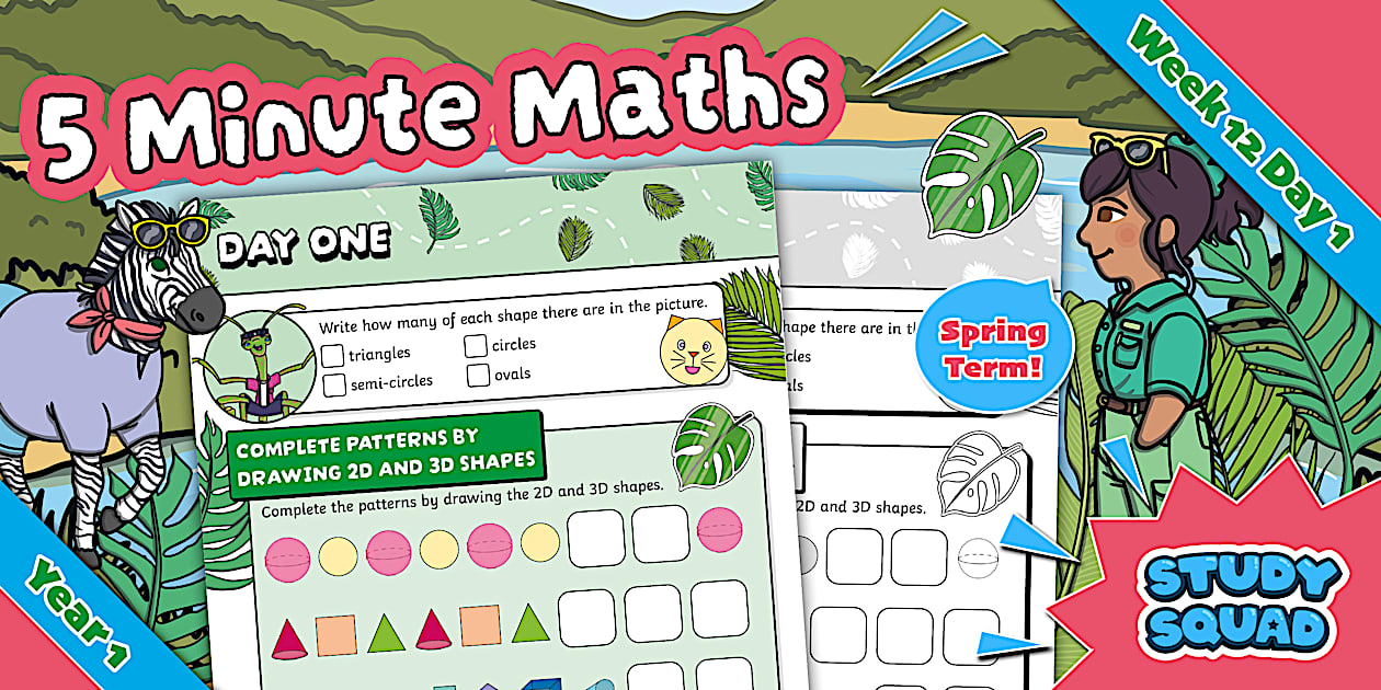 ๐ Study Squad 5 Minute Maths - Year 1 Spring - Week 12 Day 1