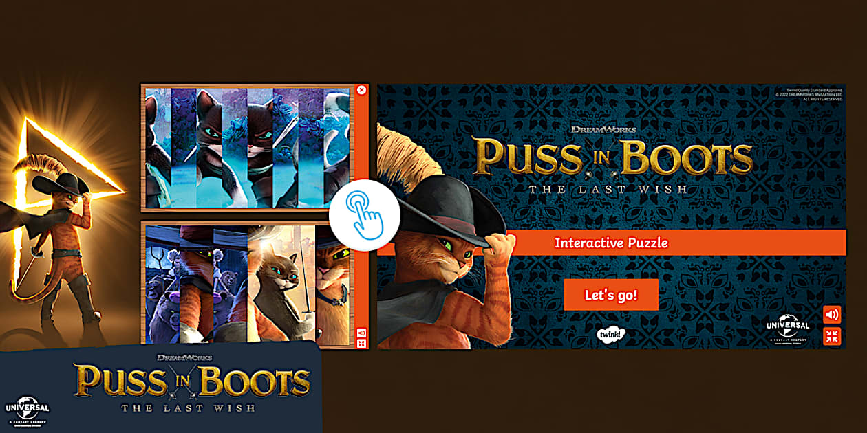 FREE! - Puss in Boots Game | Interactive Puzzle | Twinkl Resources