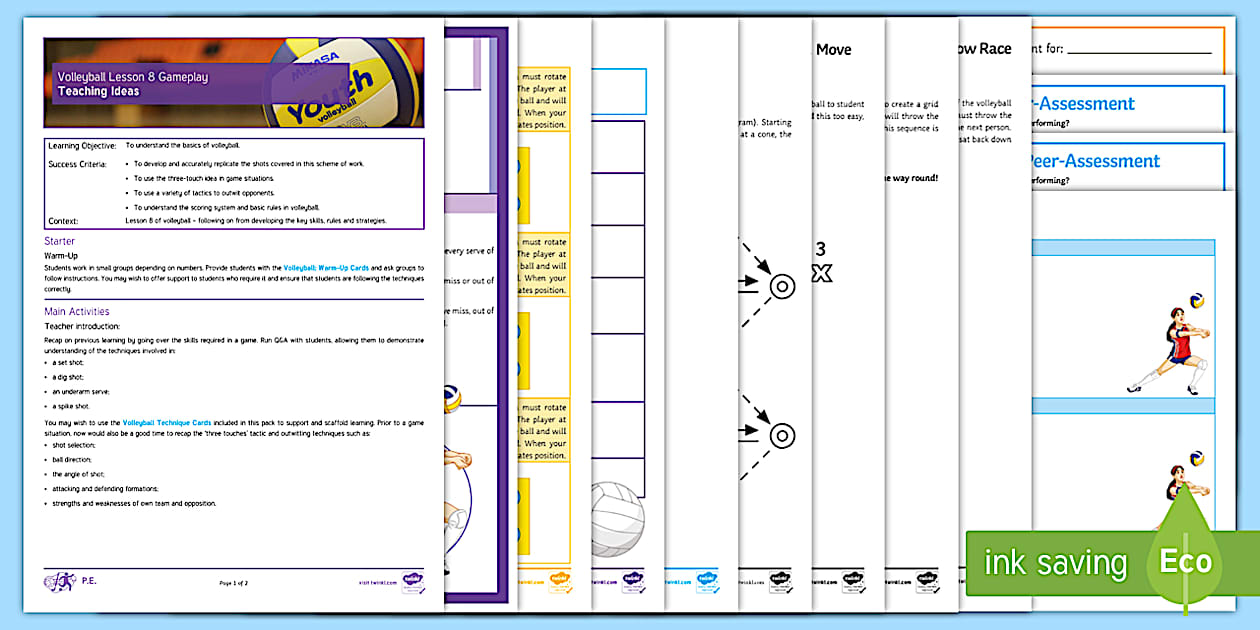 Volleyball Lesson 8 Gameplay Lesson Ideas Teacher Made
