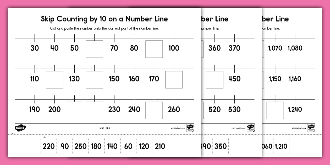 Skip Counting by 10s Worksheet for K 2nd Grade Twinkl USA