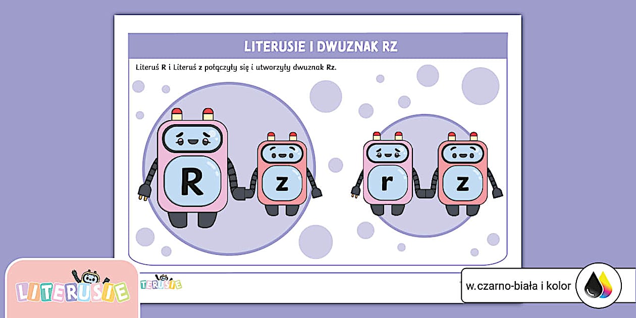 Dwuznak Rz | Literusie | Plakat z dwuznakiem rz - Twinkl