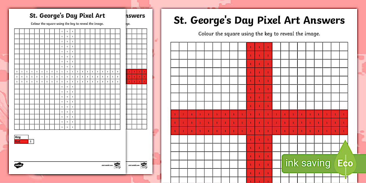 St. George's Day Pixel Art Template