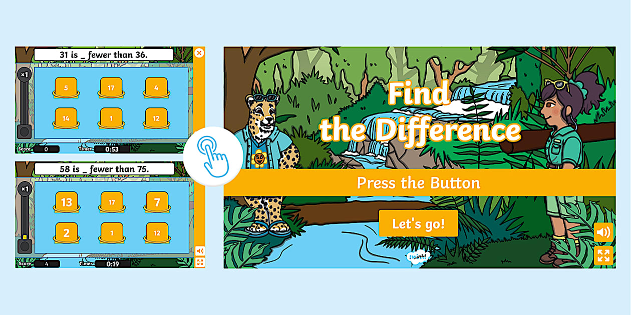 ๐ Find the Difference Press the Button KS1 Maths Game