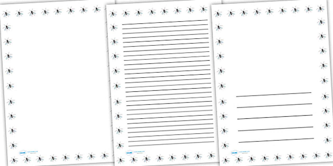 Editable crane fly full page borders professor feito 