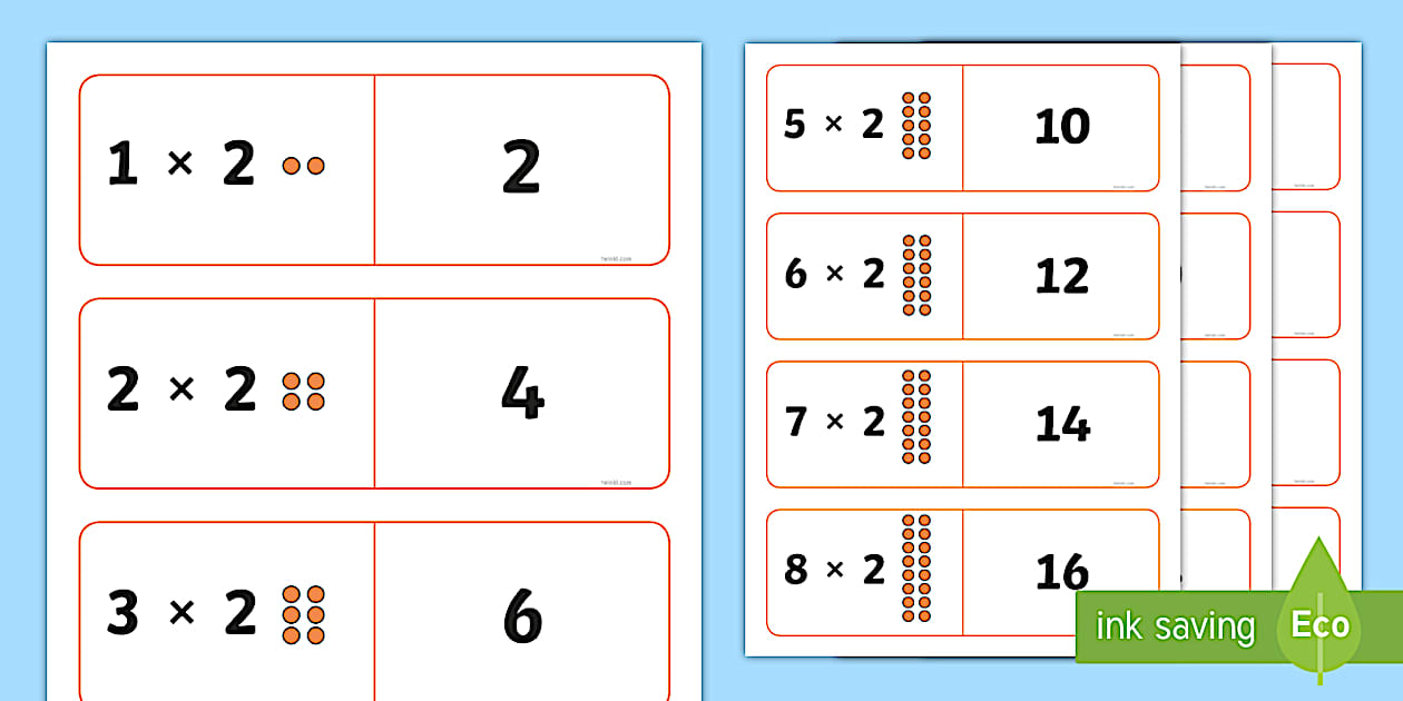 Array Multiplication 2 Times Table Cards (teacher made)