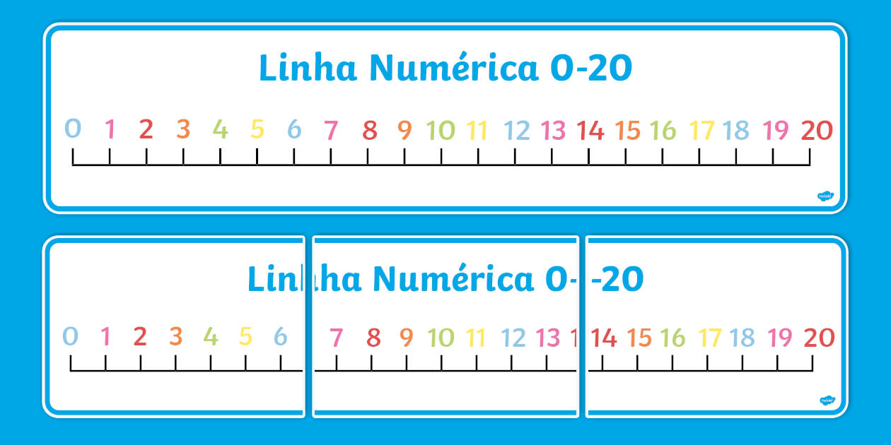 Bandeira Linha Numérica 0-20 - Colorida (teacher made)