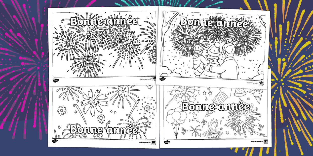 Coloriage Bonne année Twinkl coloriage Twinkl