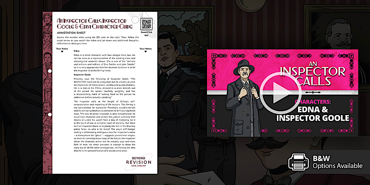 Characters Inspector Goole Edna An Inspector Calls Quickfire Characters Inspector Goole Edna An Inspector Calls Quickfire