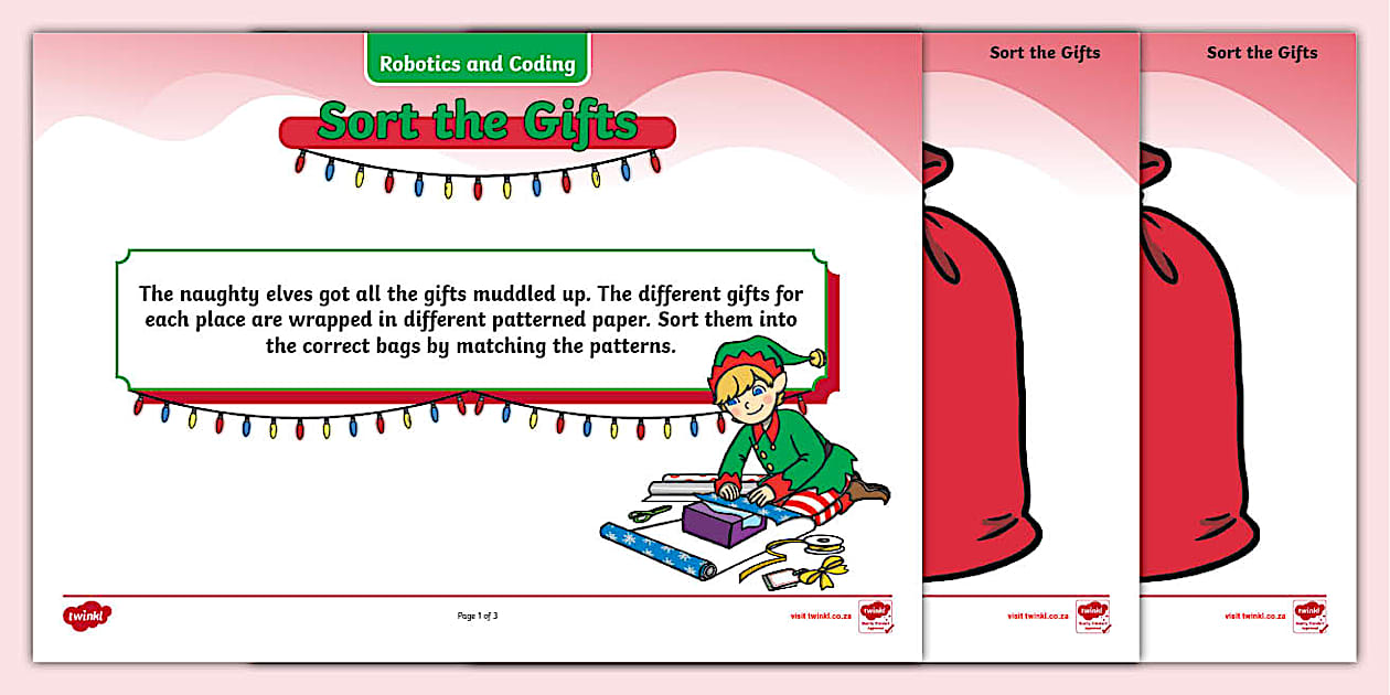 Coding and Robotics Pattern Recognition Sort the Gifts