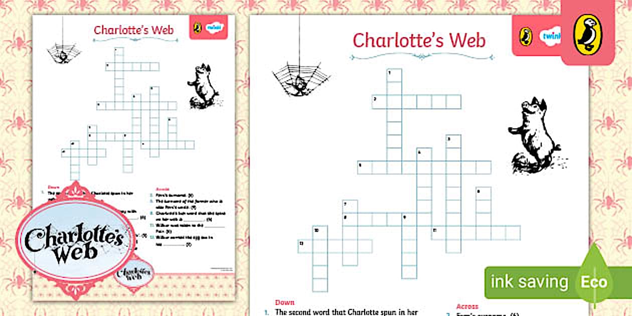 FREE Charlotte #39 s Web: Crossword (teacher made) Twinkl