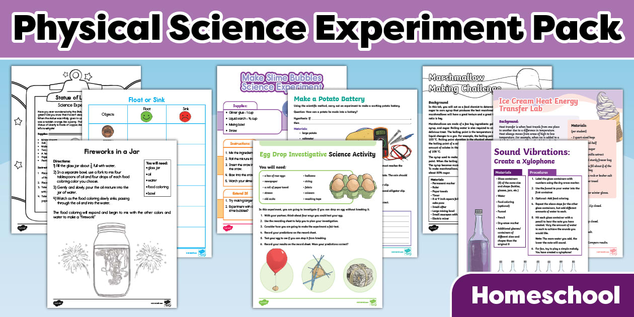 Homeschool Physical Science Experiment Pack for All Ages