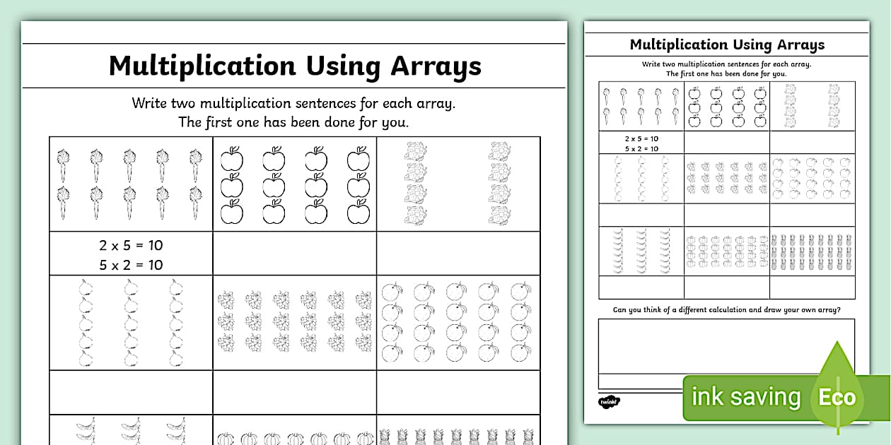 Multiplication Using Arrays Activity Sheet | Twinkl Maths