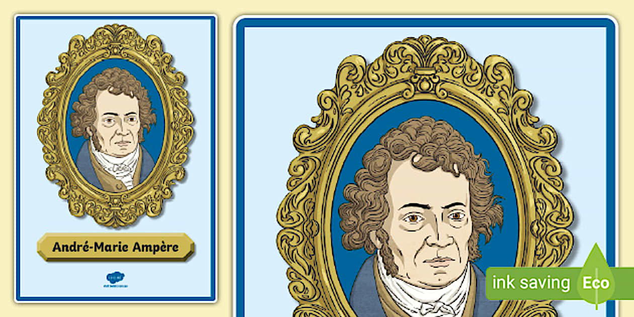  André-Marie Ampère Display Poster (teacher made) - Twinkl Motiv 