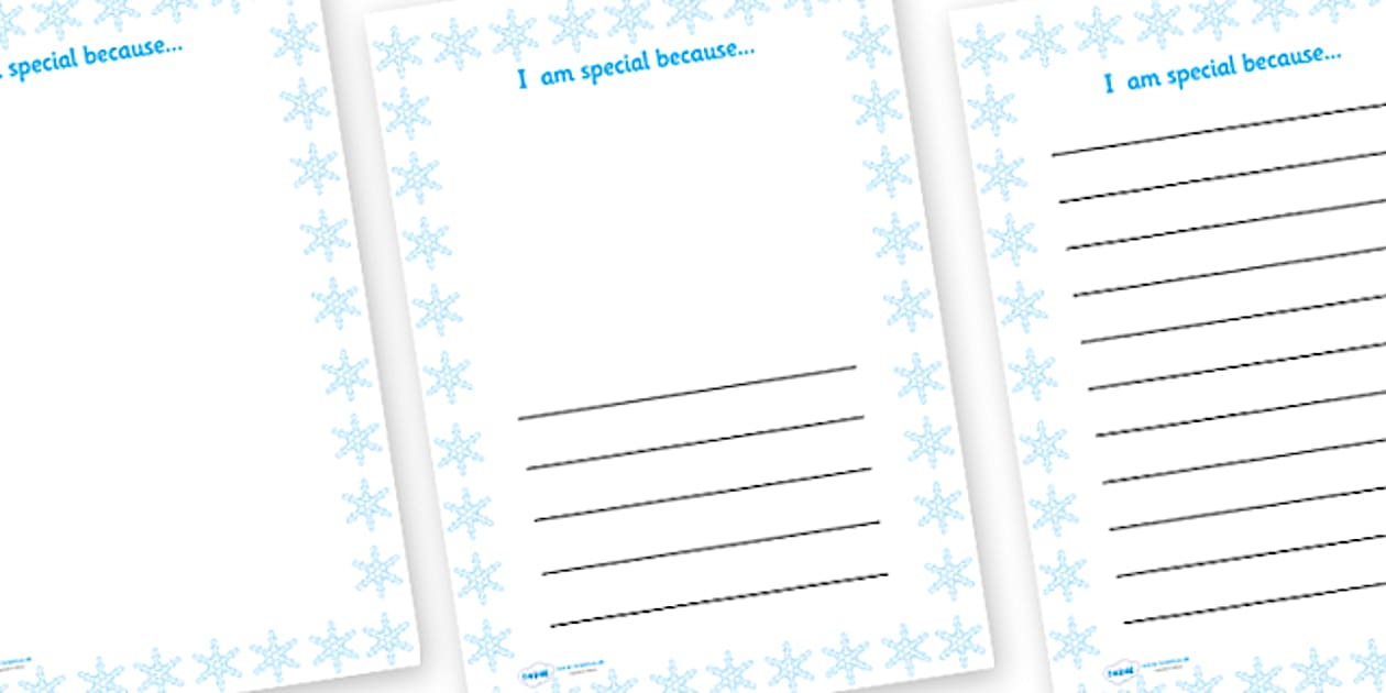 I Am Special Because Snowflake Writing Frame (teacher made)