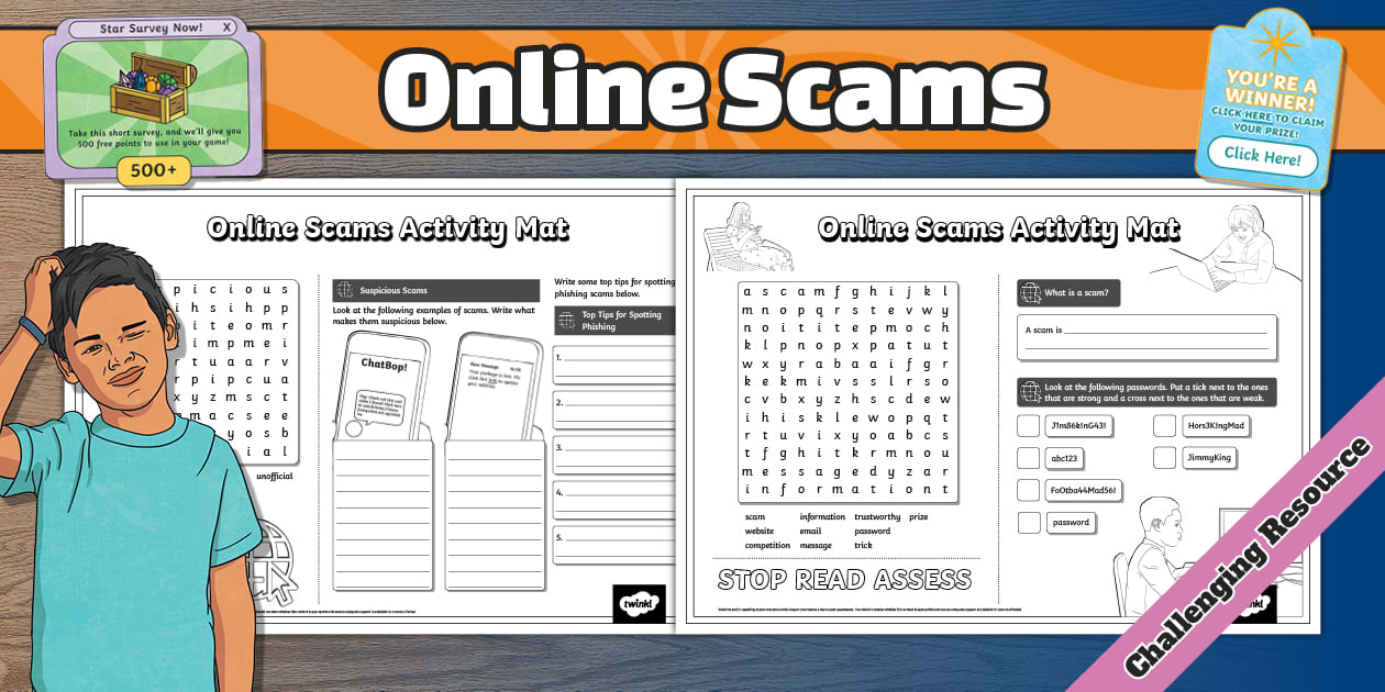 KS2 Online Scams Activity Mat