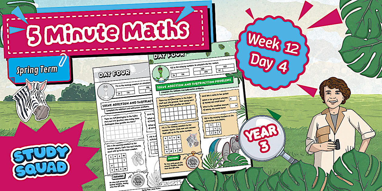 👉 Study Squad 5 Minute Maths - Year 3 Spring - Week 12 Day 4