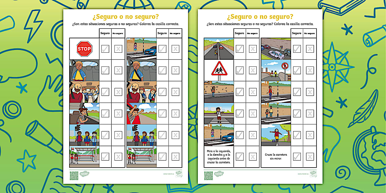 Ficha De Educación Vial Seguridad Professor Feito