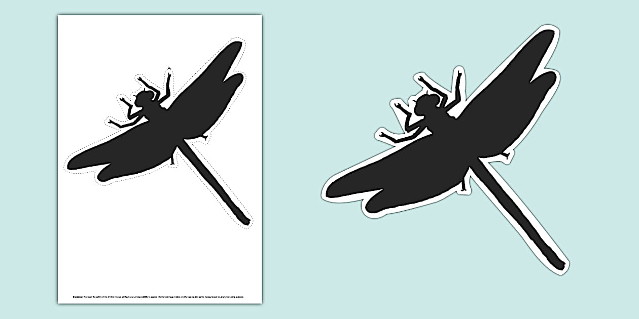 Dragonfly Silhouette Cut-Out (teacher made) - Twinkl