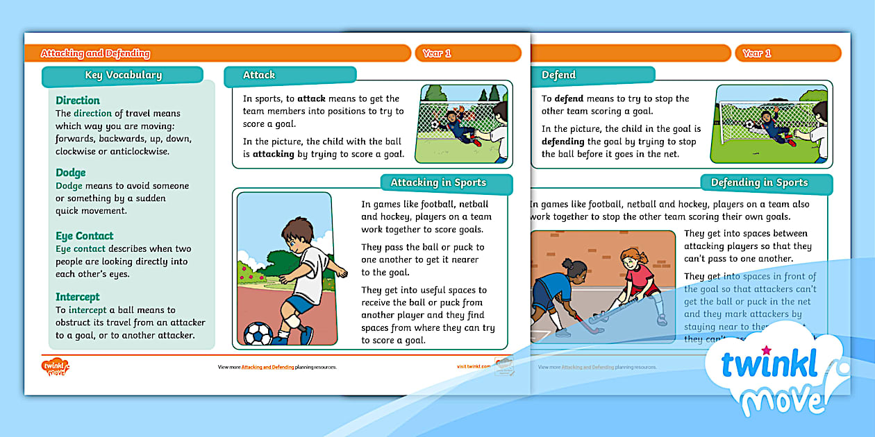 Attacking and Defending - Knowledge Organiser - Year 1