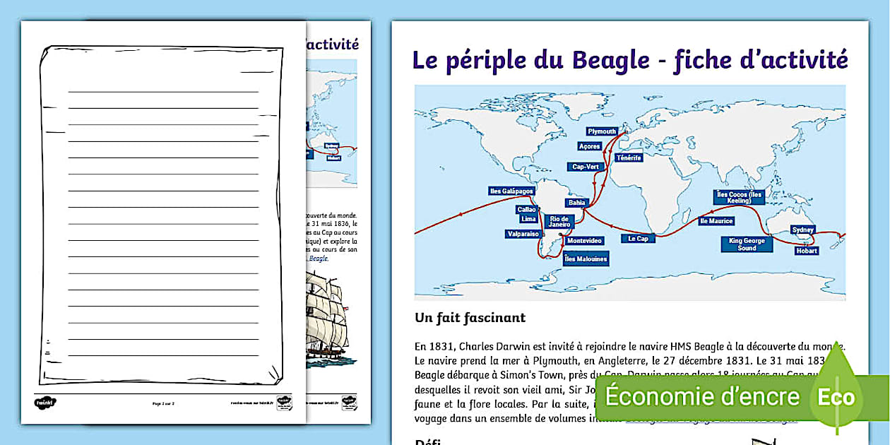 Le périple du Beagle - fiche d'activité (teacher made)