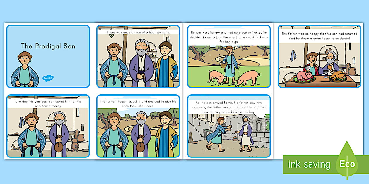 The Prodigal Son for Kids Story Sequencing Cards