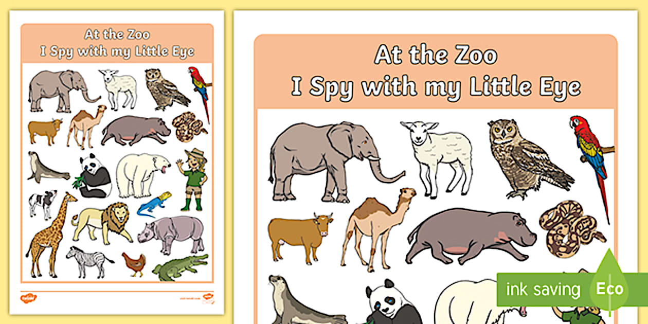 At the Zoo Themed I Spy With My Little Eye Activity - australia