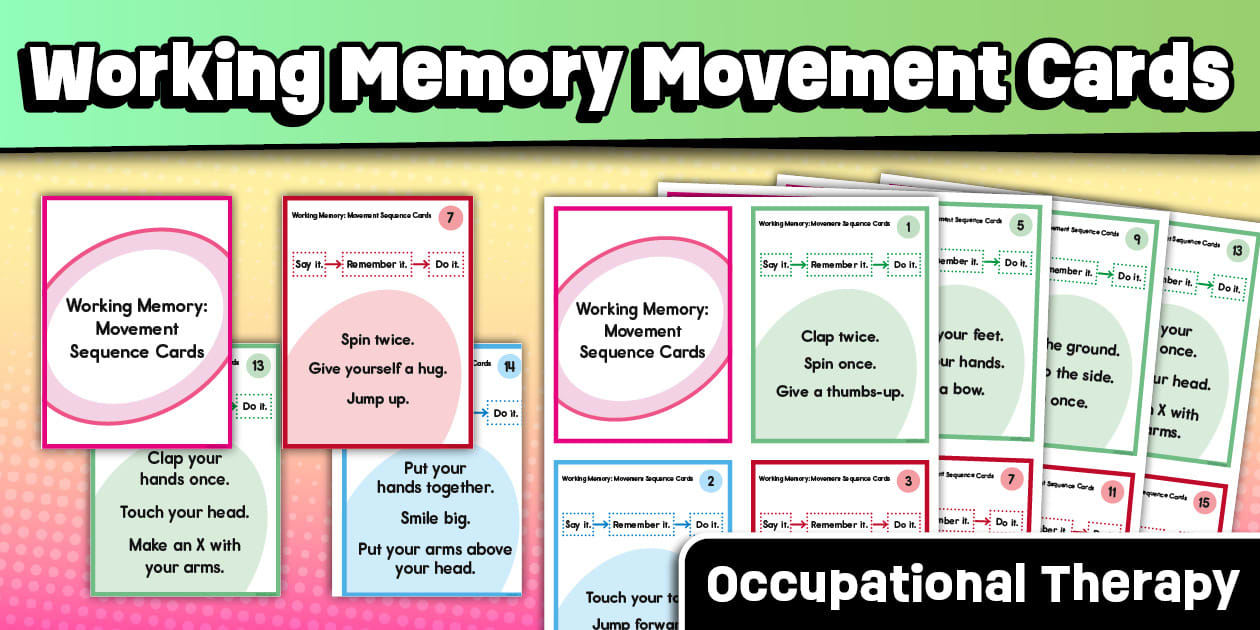 Working Memory Movement Cards for Executive Function in Occupational ...